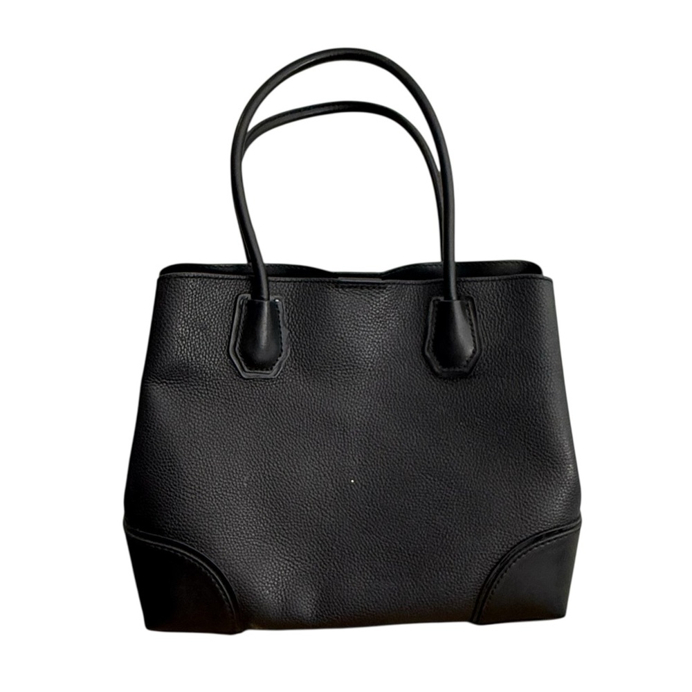 Michael Kors Mercer Gallery Medium Faux Pebble Leather Center Zip Tote Bag Black - Picture 7 of 16